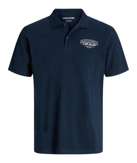 Polo clásico azul hombre con dos botones en el cuello