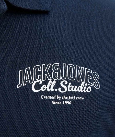 Polo clásico azul hombre con dos botones en el cuello