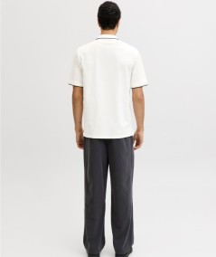 Polo clásico blanco hombre tejido ligero y fresco