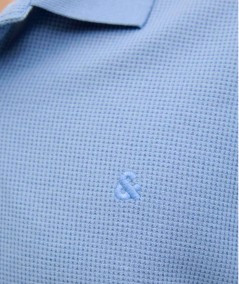 Polo azul mezcla algodón poliéster elastano