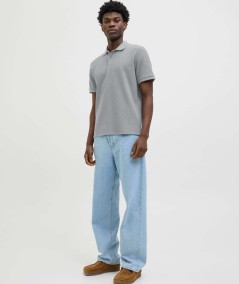 Polo gris mezcla algodón poliéster elastano