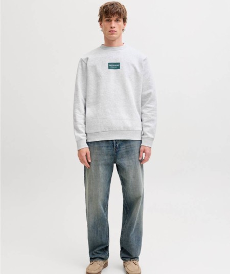 Sudadera gris Jack & Jones hombre corte relaxed