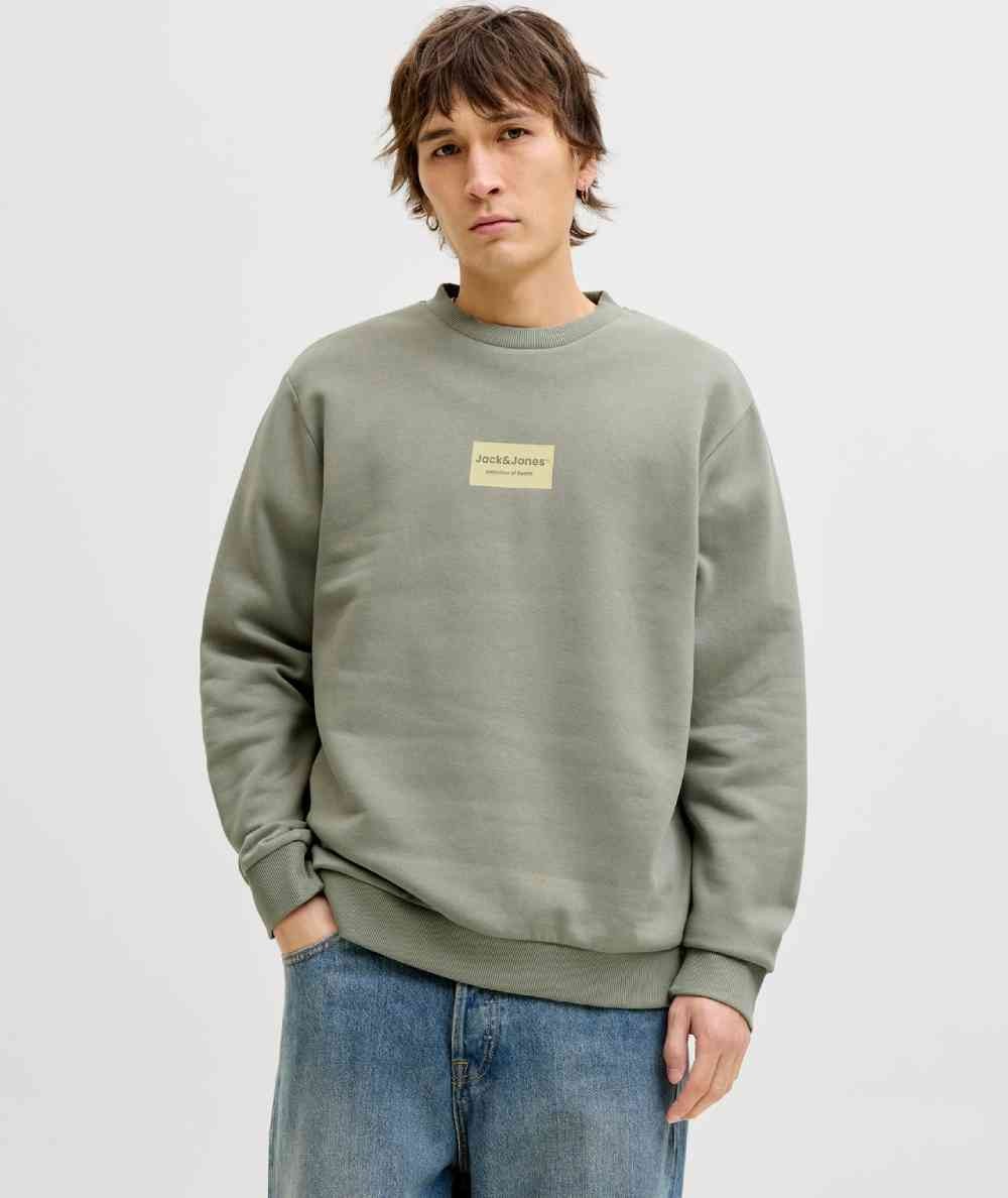 Sudadera vetiver Jack & Jones hombre corte relaxed