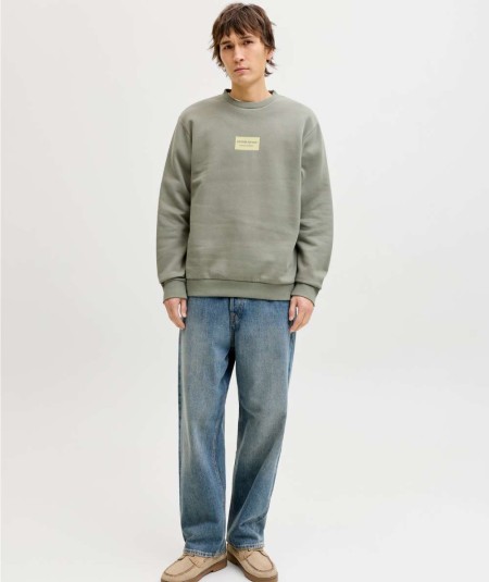 Sudadera vetiver Jack & Jones hombre corte relaxed