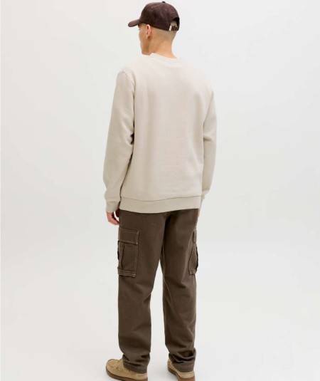 Sudadera beige Jack & Jones hombre corte relaxed