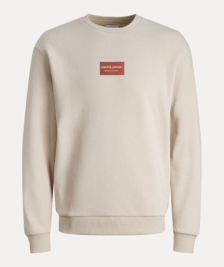 Sudadera beige Jack & Jones hombre corte relaxed