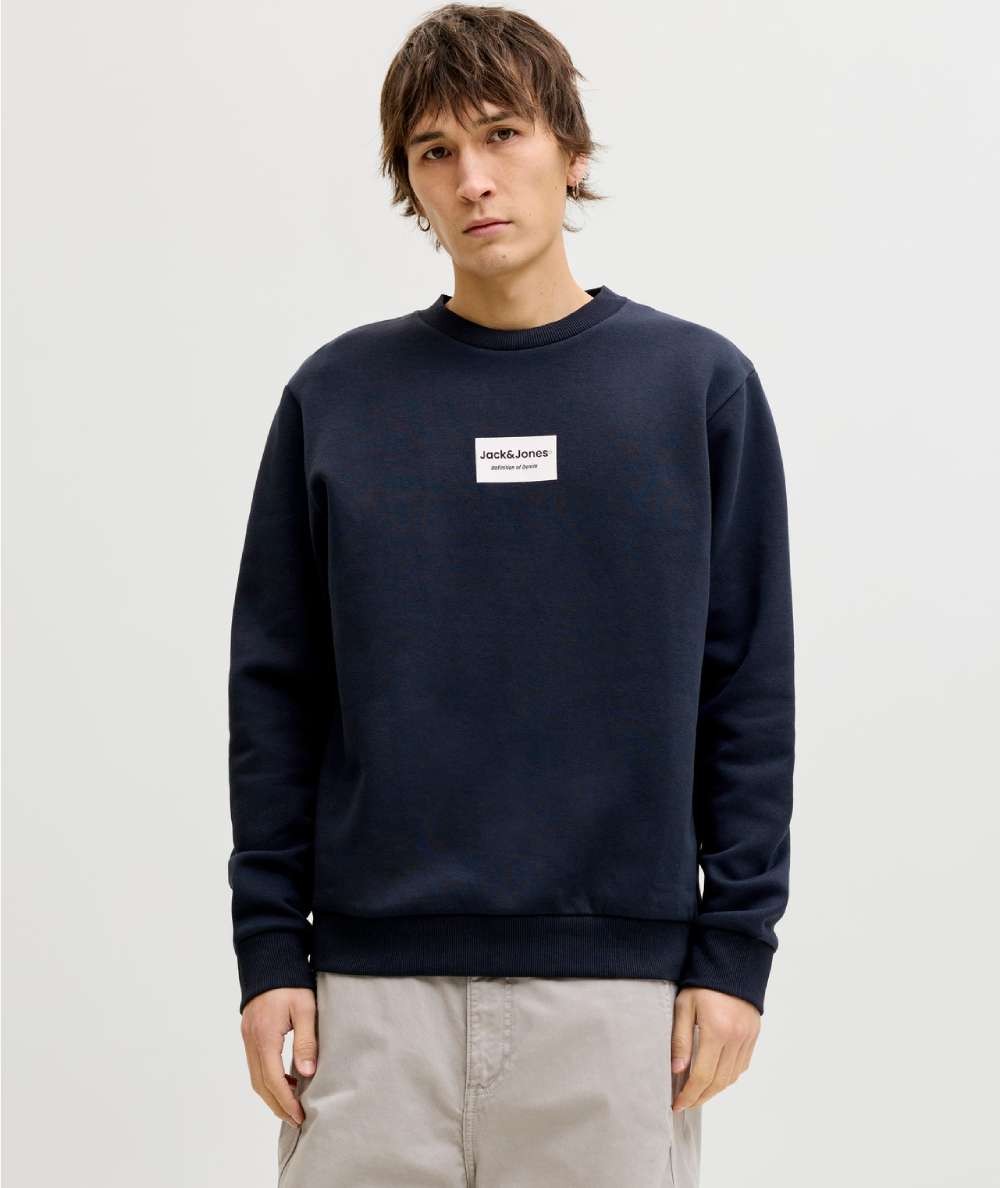 Sudadera azul marino Jack & Jones hombre corte relaxed