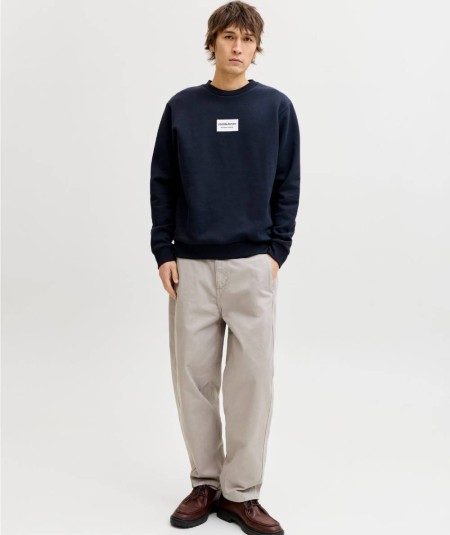 Sudadera azul marino Jack & Jones hombre corte relaxed