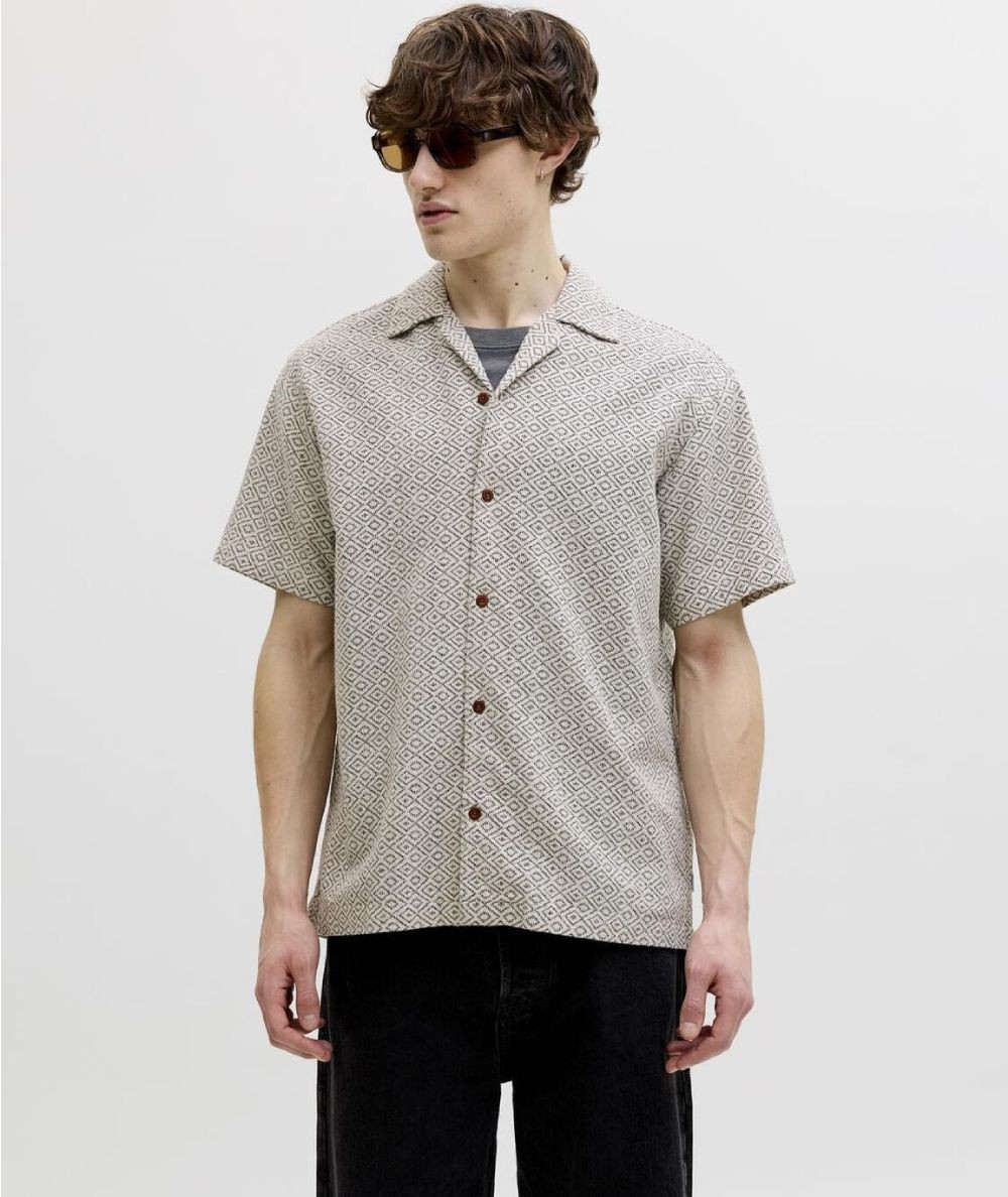 Camisa moon Jack & Jones hombre manga corta estampada