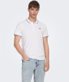 Polo blanco hombre algodón orgánico corte regular
