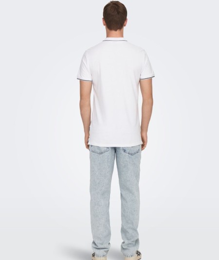 Polo blanco hombre algodón orgánico corte regular