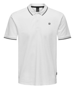 Polo blanco manga corta estilo elegante