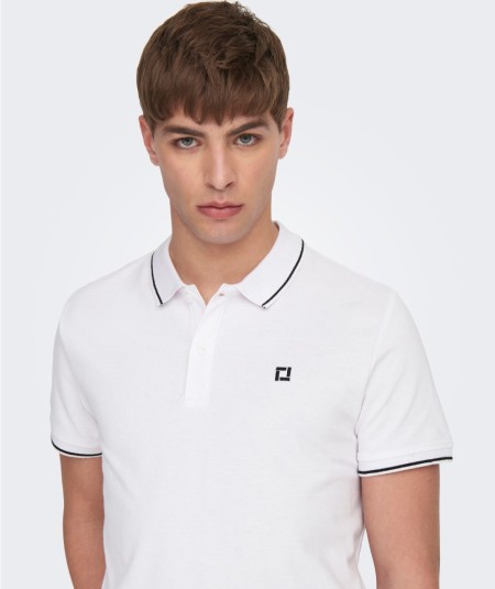 Polo blanco hombre algodón orgánico corte regular