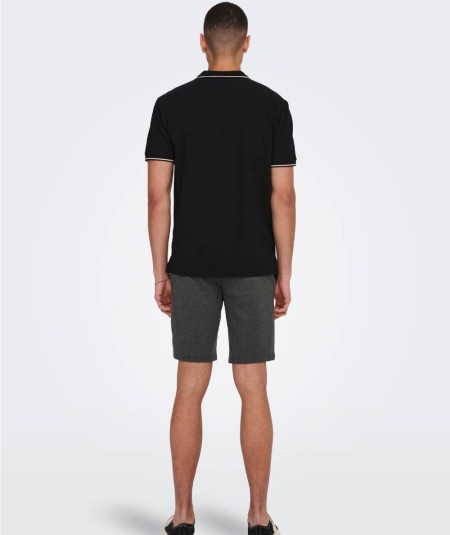 Polo negro hombre algodón orgánico corte regular