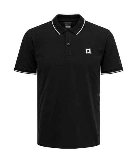 Polo negro hombre algodón orgánico corte regular