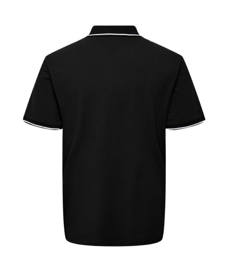 Polo negro hombre algodón orgánico corte regular