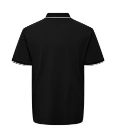 Polo negro hombre diseño clásico atemporal