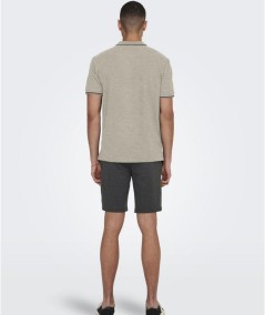 Polo chinchilla hombre cierre parcial botones