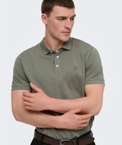 Polo bungee hombre cierre parcial botones