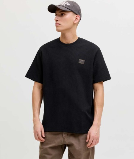 Camiseta negra hombre Jack & Jones corte relaxed