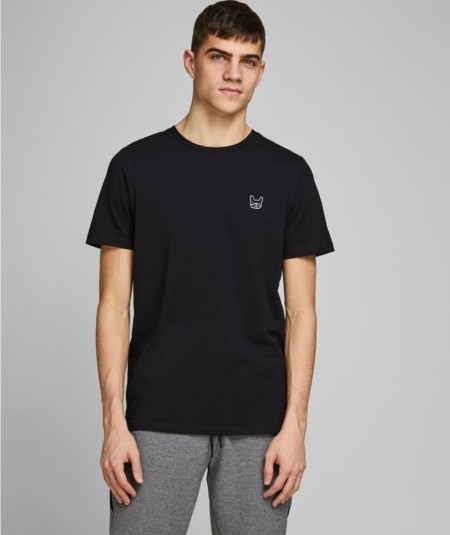Camiseta negra hombre Jack & Jones ajuste entallado
