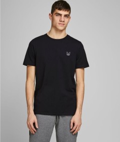 Camiseta negra hombre Jack & Jones ajuste entallado