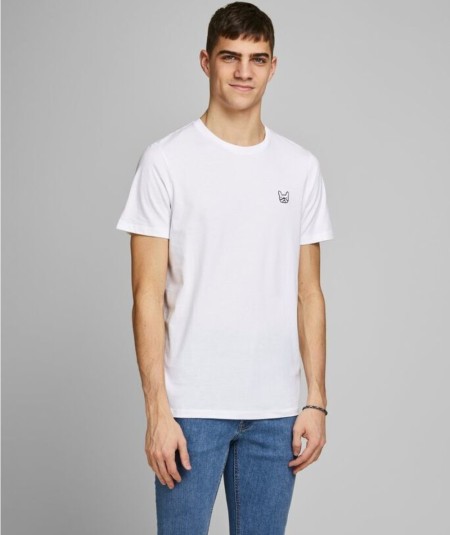 Camiseta blanca hombre Jack & Jones ajuste entallado