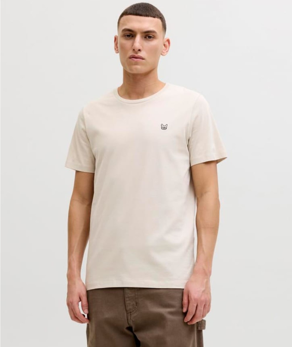Camiseta beige hombre Jack & Jones ajuste entallado