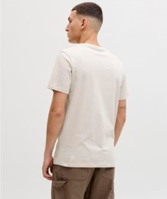 Camiseta beige manga corta Jack & Jones cuello redondo