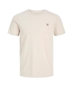 Camiseta beige con logo Jack & Jones estilo casual