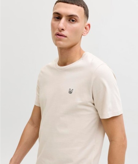 Camiseta beige hombre Jack & Jones ajuste entallado