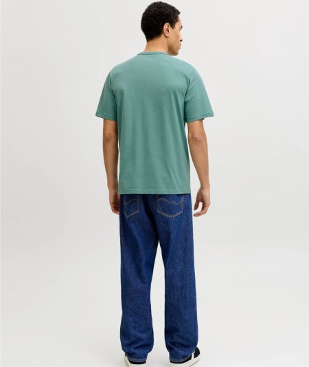 Camiseta negra algodón suave cómoda para hombre