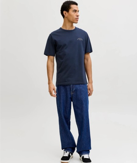 Camiseta negra algodón suave cómoda para hombre