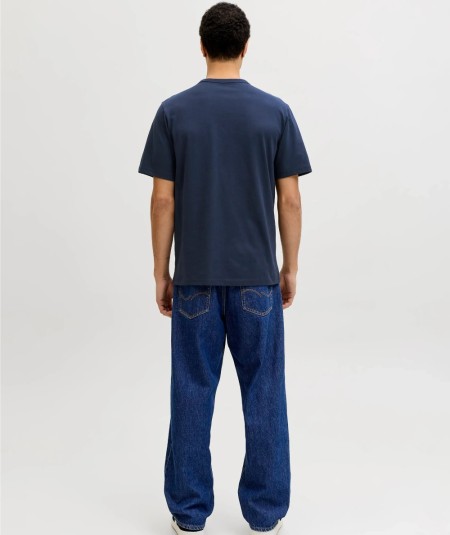 Camiseta negra algodón suave cómoda para hombre