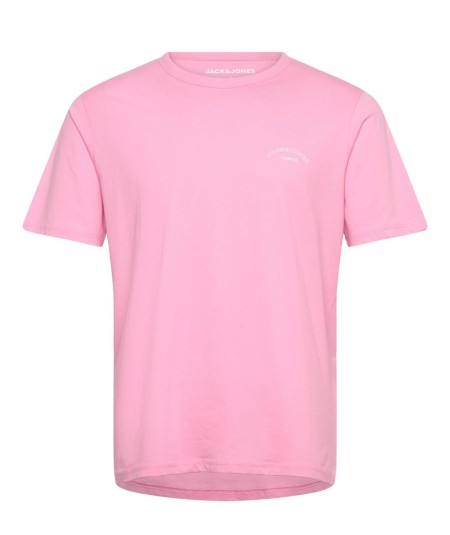 Camiseta rosa hombre Jack & Jones algodón regular fit