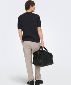 Camiseta negra algodón reciclado cómoda