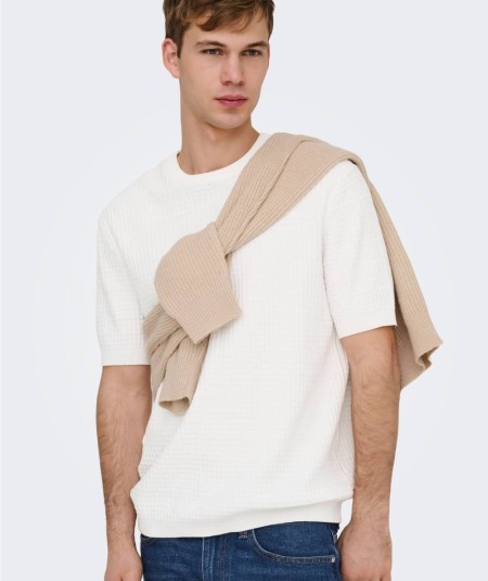 Camiseta color crudo hombre Only & Sons manga corta