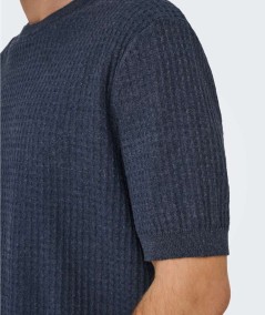 Camiseta azul peacoat diseño clásico masculino