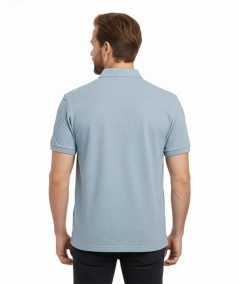 Polo azul algodón cómodo para hombre