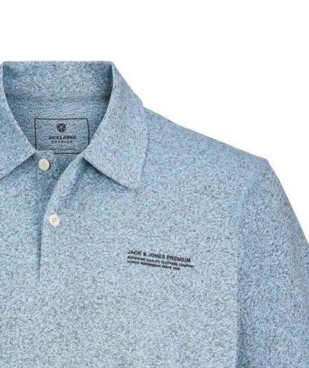 Polo azul cuello clásico con botones Jack & Jones
