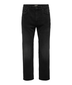 Jeans negros pernera recta cómodo