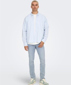 Vaqueros azul claro denim elástico