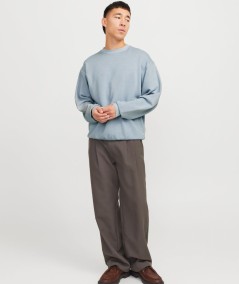 Sudadera azul algodón manga larga para hombre