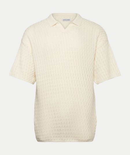 Polo crudo hombre Jack & Jones de punto manga corta