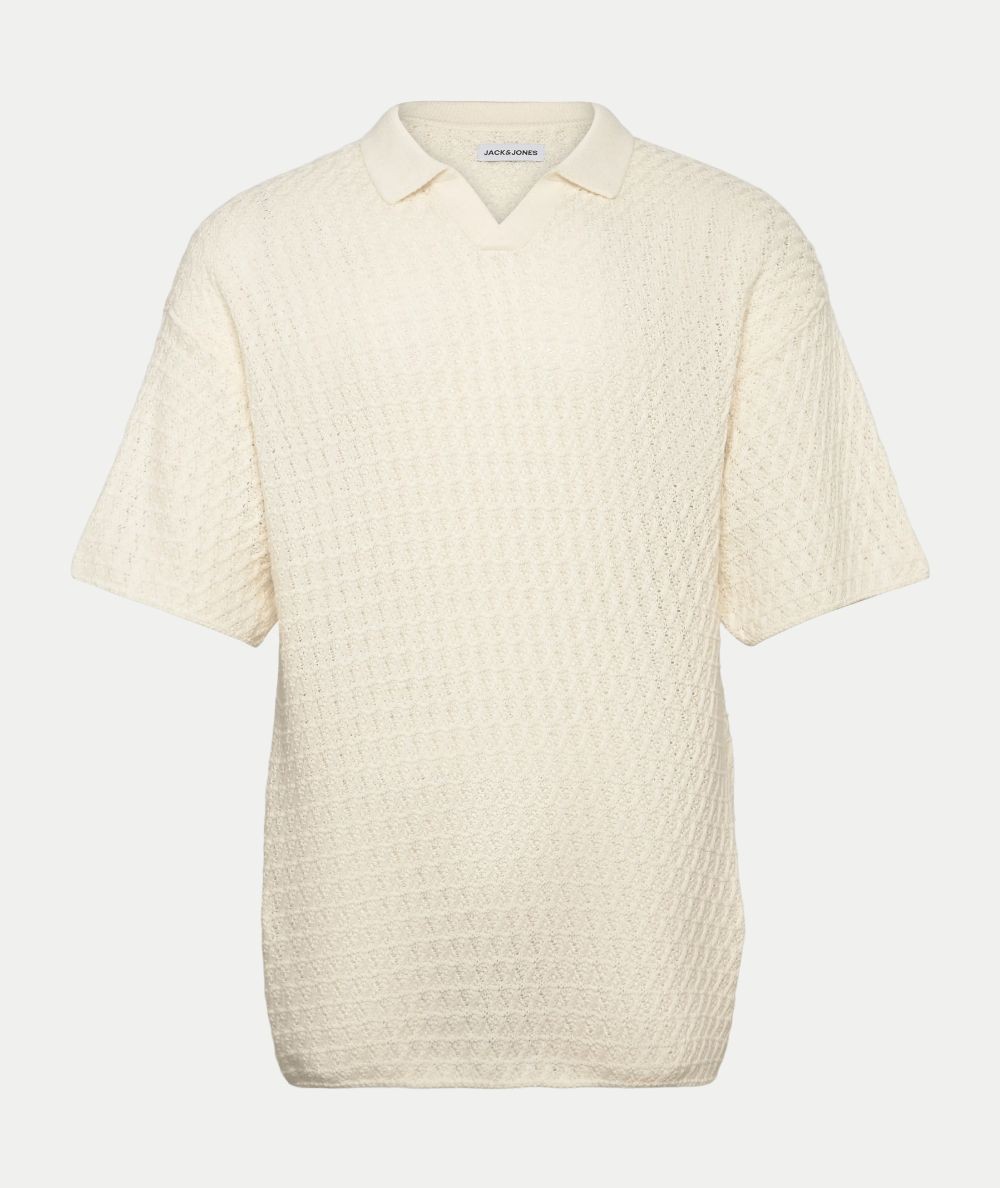 Polo crudo hombre Jack & Jones de punto manga corta