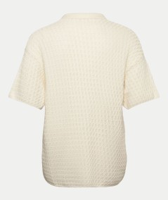 Polo crudo tejido de punto con cuello abierto