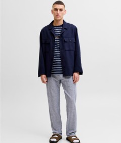 Pantalón denim algodón y lino para hombre