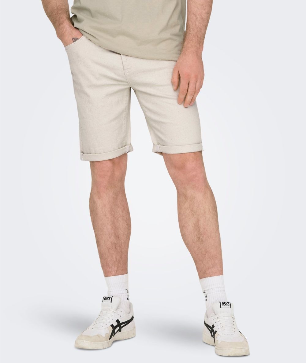 Shorts vaqueros ecru hombre Jack & Jones estilo verano en España