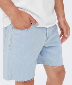 Shorts denim ácido hombre estilo clásico cinco bolsillos España