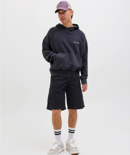 Bermudas cargo negras hombre algodón 100% cómodas España